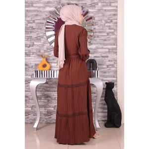 Vestido Casual con Detalles a Rayas de Dantel - Product Image 5