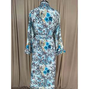 Recycled Silk Sari Women's Boho Chic Vintage Beach Cover <b>Dress</b> Robe for Resort Wear <b>Gypsy</b> House Kimono for Lounge Swimsuit Up's - Product Image 4