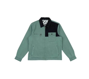 Veste de travail en toile personnalisée par sublimation, style vintage, col rabattu, fermeture éclair, veste utilitaire en toile pour mécaniciens, pour hommes - Product Image 1