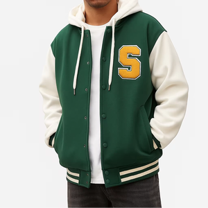 Veste universitaire de grande taille personnalisée OEM pour l'hiver 100% en laine pour hommes, vestes de baseball pour hommes, veste universitaire à vendre, respirante - Product Image 5