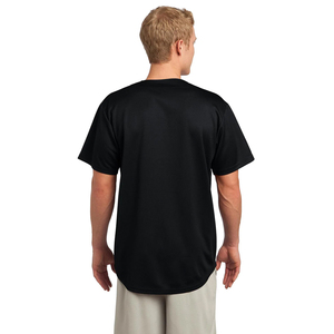 Camiseta de malla para hombre que absorbe la humedad, 50% poliéster, 25% algodón, 25% camisetas de rayón, camisetas de malla con botones completos - Product Image 2
