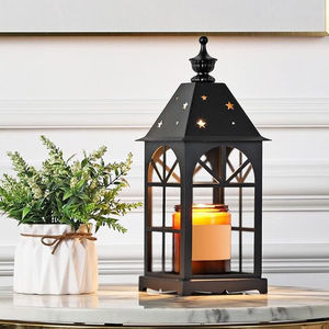 โคมไฟทีไลท์แนววินเทจโคมไฟหกเหลี่ยมโลหะสีดำตกแต่งบ้านสวยสำหรับงานแต่งงานฮาโลวีนและคริสต์มาสเดือนรอมฎอน - Product Image 6