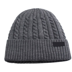 Solid Color 100% Wool Jacquard Knitted <b>Winter</b> Beanie <b>Hat</b> High Quality Unisex Best Selling - Product Image 3