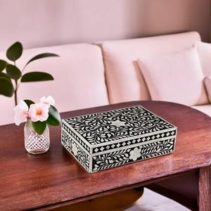 Caja de joyería artesanal con incrustaciones de hueso y diseño floral, caja de almacenamiento de joyería de hueso de primera calidad para mujeres, embalaje de joyería - Product Image 3