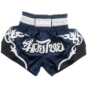 2025 pantalones cortos tailandeses más vendidos poliéster pantalones cortos tailandeses de alta calidad OEM venta al por mayor liso elástico Fight Mma Kick Boxing Muay - Product Image 1