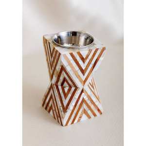 Brûleur d'encens Bakhoor personnalisé en os incrusté de motifs floraux blancs, fait main, écologique, pour la maison et la cuisine - Product Image 3