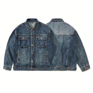 Veste en jean d'hiver pour hommes de haute qualité 100% coton lavé Style Vintage confortable et élégant - Product Image 5