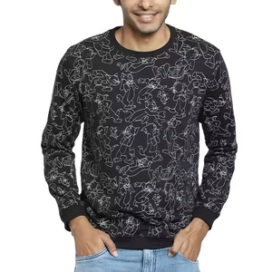 Sudaderas con cuello de hombre con logotipo personalizado más vendidas, ropa de calle, sudaderas de mezcla de algodón básicas cómodas de secado rápido para hombre - Product Image 1