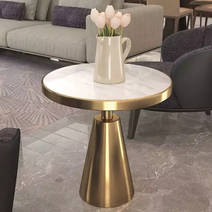 Table de salon de chambre à coucher de meubles modernes, table décorative de couleur blanche, meubles en métal de conception moderne, tables de café et de thé - Product Image 5