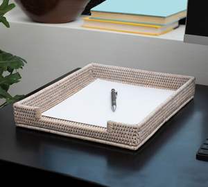 Vietnam Decorative Woven Rattan Stackable Letter Tray Handicraft Organize <b>Papers</b> Seagrass Magazine Holder Wicker <b>Paper</b> Rack - Product Image 4