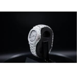 Reloj de Diamantes de Lujo Plateado Completamente Blanco, Estilo Hip Hop, para Hombre, Ideal para Fiestas, Disponible a Precio de Exportación - Product Image 3