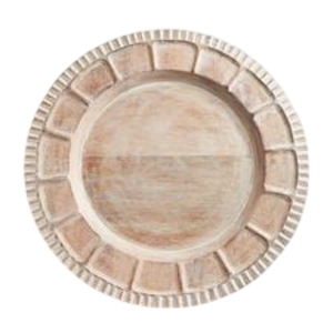 Ensemble de 2 assiettes rondes en bois de manguier de qualité supérieure, accessoires de table pour événements et décoration intérieure - Product Image 2