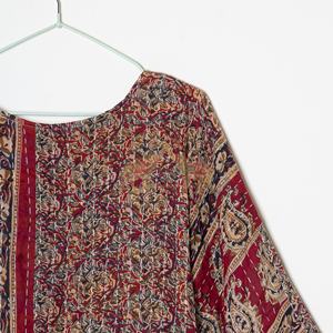 Women Pure Cotton Vintage Kantha Kimono Jacket <b>Free</b> Size Adjustable Mid Length Kimono Jacket For Women - Product Image 4