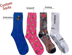Custom Made Embroidery Design Your Own Pattern Cotton Crew <b>Socks</b> Unisex Custom <b>Socks</b> with logo - Product Image 2