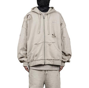 ผ้าฮู้ดดี้คอตตอนหนานุ่มสำหรับเสื้อสเวตเชิ้ตโอเวอร์ไซส์ พร้อมงานปัก 3 มิติ MOQ ต่ำ ชุดวอร์มกีฬาผู้ชาย - Product Image 1