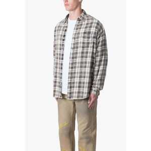 เสื้อเชิ้ตลายสก็อตวินเทจ ผ้าฝ้าย 100% ทรงหลวม สีดำ/สีน้ำตาลธรรมชาติ และสีน้ำเงิน/สีดำ - Product Image 6