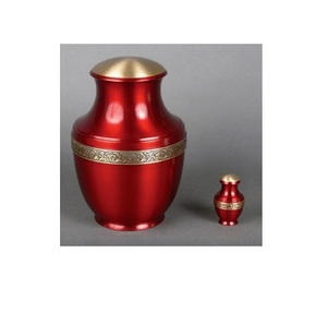 Jarra decorativa de almacenamiento de cenizas humanas de urna funeraria de Metal hecha a mano tradicional accesible razonable a precio - Product Image 6