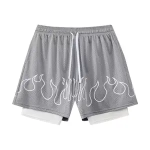 Short de basket-ball pour hommes avec logo personnalisé du fabricant Short de sport en maille respirante en polyester à séchage rapide pour hommes - Product Image 3