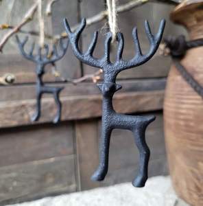 Figurines de cerfs en fer antique en gros, sculpture d'animaux de jardin d'extérieur, ornements de Noël en métal personnalisés, sculpture en fer - Product Image 2