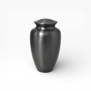 Urne funéraire brun foncé avec bande dorée douce, finition satinée et forme commémorative traditionnelle équilibrée - Product Image 2