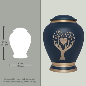 Urna de metal decorativa hecha a mano de diseño premium con tapa para exhibición conmemorativa en el hogar disponible a precio mayorista de India - Product Image 3