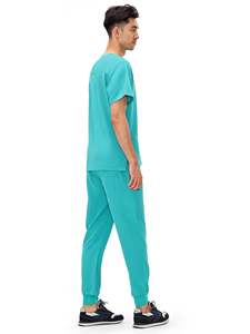 Ensemble de tenue d'infirmière unisexe, pantalon de travail extensible, haut à col montant, manches courtes, multi-poches, ODM, usage hospitalier - Product Image 2