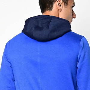 เสื้อฮู้ดผู้ชายแบบกำหนดเองสีทึบมีฮู้ดสำหรับผู้ชายเสื้อมีฮู้ดแบบลำลองไม่มีการกำหนดซิป - Product Image 6