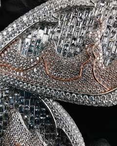 Nouvelle tendance de Jinxinping Jewelry, pendentif papillon pour femmes, style hip-hop, pour les soirées, plaqué argent sterling, serti de moissanite glacée - Product Image 2