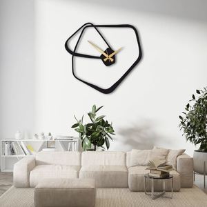 Modern Gold Metal Wall <b>Clock</b> Unique Abstract Wall Art Large Oversized Wooden Century Design Perfect <b>Table</b> Accent - Product Image 4