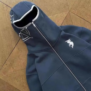 Sudaderas con Capucha y Cremallera, con Logotipo Personalizado, de Forro Polar, Estilo Esquí, para Hombre, Ropa Urbana, con Máscara Integrada - Product Image 1