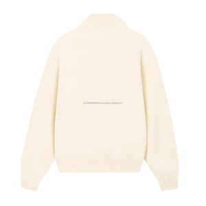 Sweatshirts surdimensionnés à demi-fermeture éclair avec col montant Sweatshirts à capuche vierges lourds personnalisés 3d en relief Mock Neck Zipper Sweatshirts - Product Image 4