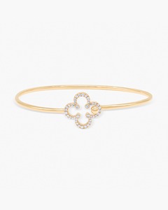 Clover Diamond Flexible Bangle <b>Bracelet</b> 0.24 Ct Natural Diamond G-H Color VS-SI Clarity 14K <b>Solid</b> <b>Gold</b> Lucky <b>Charm</b> Piece - Product Image 2