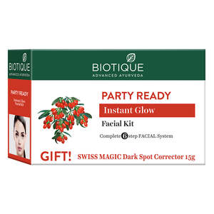 Kit de soin du visage Biotique Party Ready Instant Glow éclaircissant et nourrissant pour tous les types de peau 5x10g+15g - Product Image 1