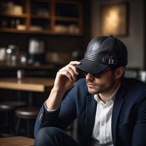 High Quality Leather Baseball Caps Unisex OEM Fashion 6 Panel Leather Snap-<b>Back</b> Cap 6 Panel Leather <b>Patch</b> Baseball Cap - Product Image 2