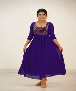 นวมคลุมหน้าสไตล์อินเดียปากีสถานพร้อมทําชุดผ้าฝ้ายผู้หญิงเย็บชุดผู้หญิงที่สง่างาม - Product Image 6