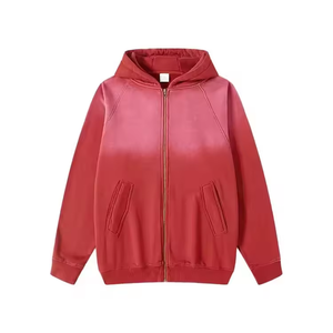 ผู้ผลิตเสื้อผ้าตามสั่ง เสื้อฮู้ดดี้ซิปโอเวอร์ไซส์ ผ้าหนา ทรงหลวม ไหล่ตก ผ้าฝ้ายฟลีซ 100% น้ำหนัก 450gsm สำหรับผู้ชายและผู้หญิง - Product Image 1