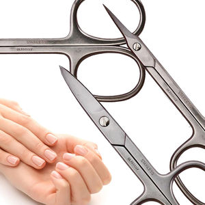 Tijeras curvas de acero inoxidable para uñas con hoja recta, juego de tijeras para cutículas de manicura y pedicura para diabéticos, 1 pieza - Product Image 3