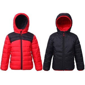 Veste matelassée réversible unisexe pour homme et femme, hiver, résistante à l'eau, coupe-vent, rouge, noir, fermeture éclair, grande taille, tricotée, imperméable - Product Image 1