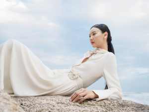 สไตล์Elegant JENNY EMBELLISHEDชุดMaxiคุณภาพสูงDeknitกลับซาตินGeorgetteผ้าชุดสตรีราคาขายส่ง - Product Image 3