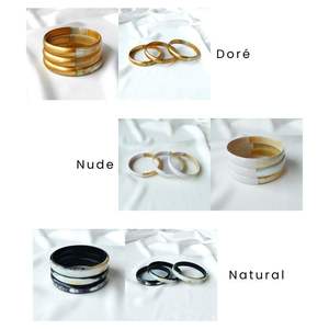 Brazalete de resina de cuerno de búfalo natural, chapado en rodio con forma de diamante de corte princesa, artesanía de estilo Animal pulido - Product Image 3