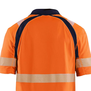 Hi Vis Short Sleeve Safety Work Polo <b>Shirt</b> Reflective Stripe Construction Workwear Made of PolyesterCotton polo <b>shirts</b> for Sale - Product Image 5