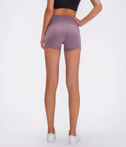 Pantalones cortos de Yoga cepillados de doble cara para mujer Primavera Verano entrenamiento transpirable correr deportes tres Partes pantalones cortos calientes Logo Streetwear - Product Image 3
