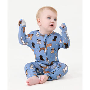 Pyjama bébé en bambou sans pieds avec fermeture éclair bidirectionnelle et motifs imprimés - Product Image 4
