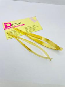 Meilleurs ciseaux de manucure en acier inoxydable plaqué or avec lame incurvée à ressort tranchant pour le toilettage des sourcils et des cils - Product Image 3