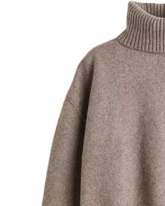 Customized <b>Brown</b> Turtleneck Knit Sweater For Women Winter Warm Soft Pullover <b>Long</b> <b>Sleeve</b> Casual Loose Fit Fashion <b>Top</b> - Product Image 3