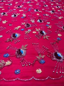 Tissu perlé 3D broderie perlée à la main filet de luxe pour vêtements antistatique fête Style cristal décoration plage - Product Image 4