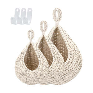 eardrop <b>Hanging</b> <b>Storage</b> <b>Basket</b> for Pantry, Boho <b>Hanging</b> Fruit Vegetable <b>Basket</b> - Product Image 5