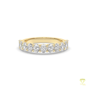 Elegante anillo clásico de boda o aniversario de diamante cultivado en laboratorio de corte ovalado para mujer, joyería fina - Product Image 6