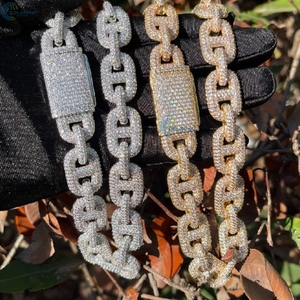 สร้อยคอเพชรโมอิสแบบห่วงโซ่ VVS เพชรประดับเพชรเทียมแบบกำหนดเองสำหรับสไตล์แร็ปเปอร์ - Product Image 2