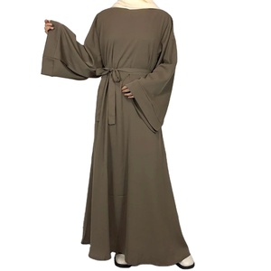 Femmes mignon arabe islamique modeste Robe motif solide Abaya Khimar manches chauve-souris Burqa Caftan Robe prier vêtement de turquie - Product Image 1